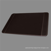 Quality Brown Leather Desk Pad with Side Holders